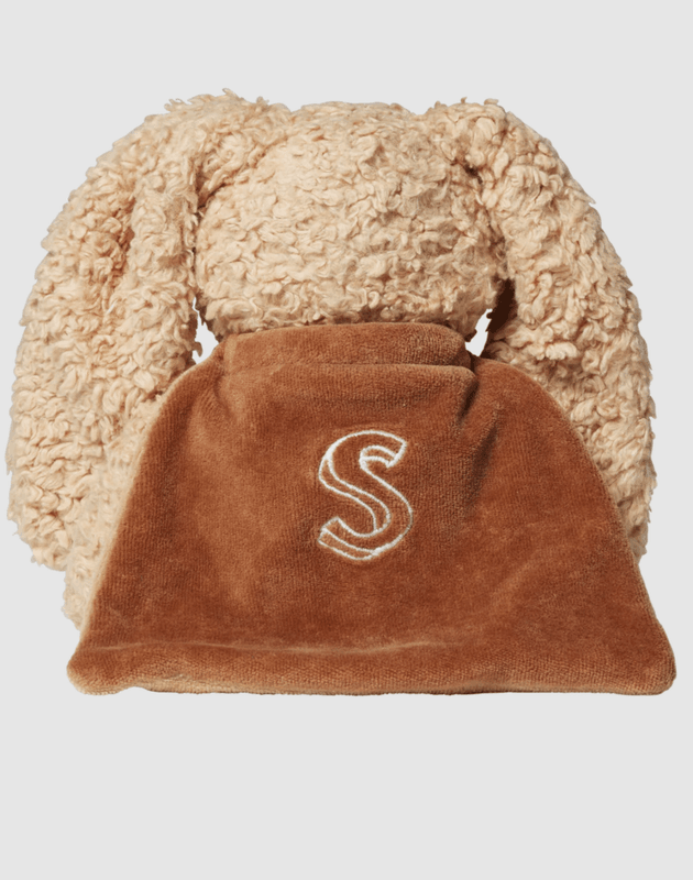 Sleeping Hero Kosebamse med Kappe i Naturmaterialer -  Kanin 24 cm.