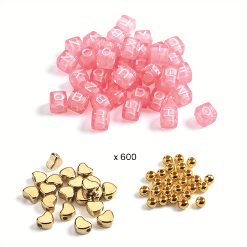 Djeco Bokstavperler i Gull, 1000 Perler