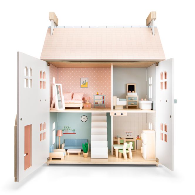 Hovedbilde New Classic Toys Dukkehus i tre, inkl. 20 Dukkehusmøbler