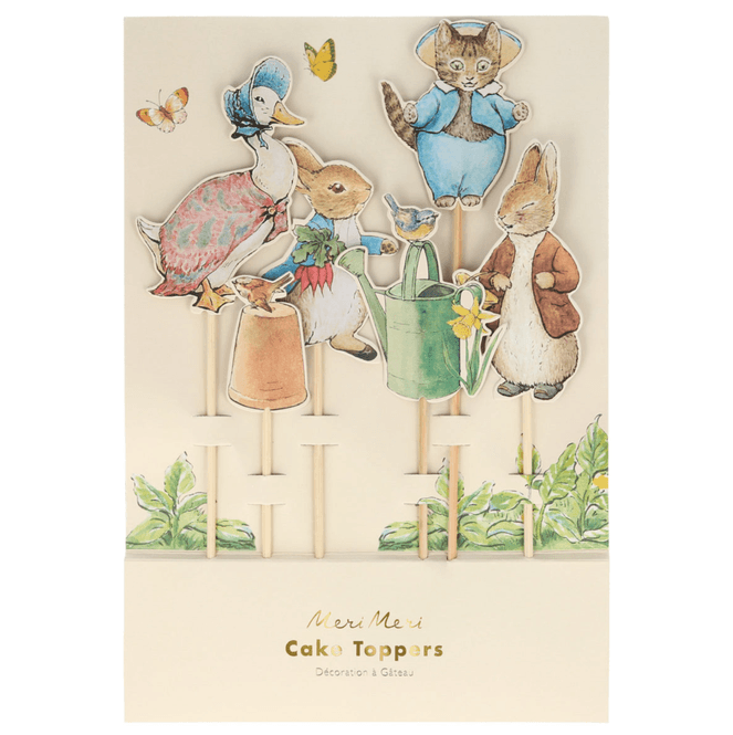 Hovedbilde Meri Meri Kaketopp-sett - Petter Kanin og venner, 6 stk.
